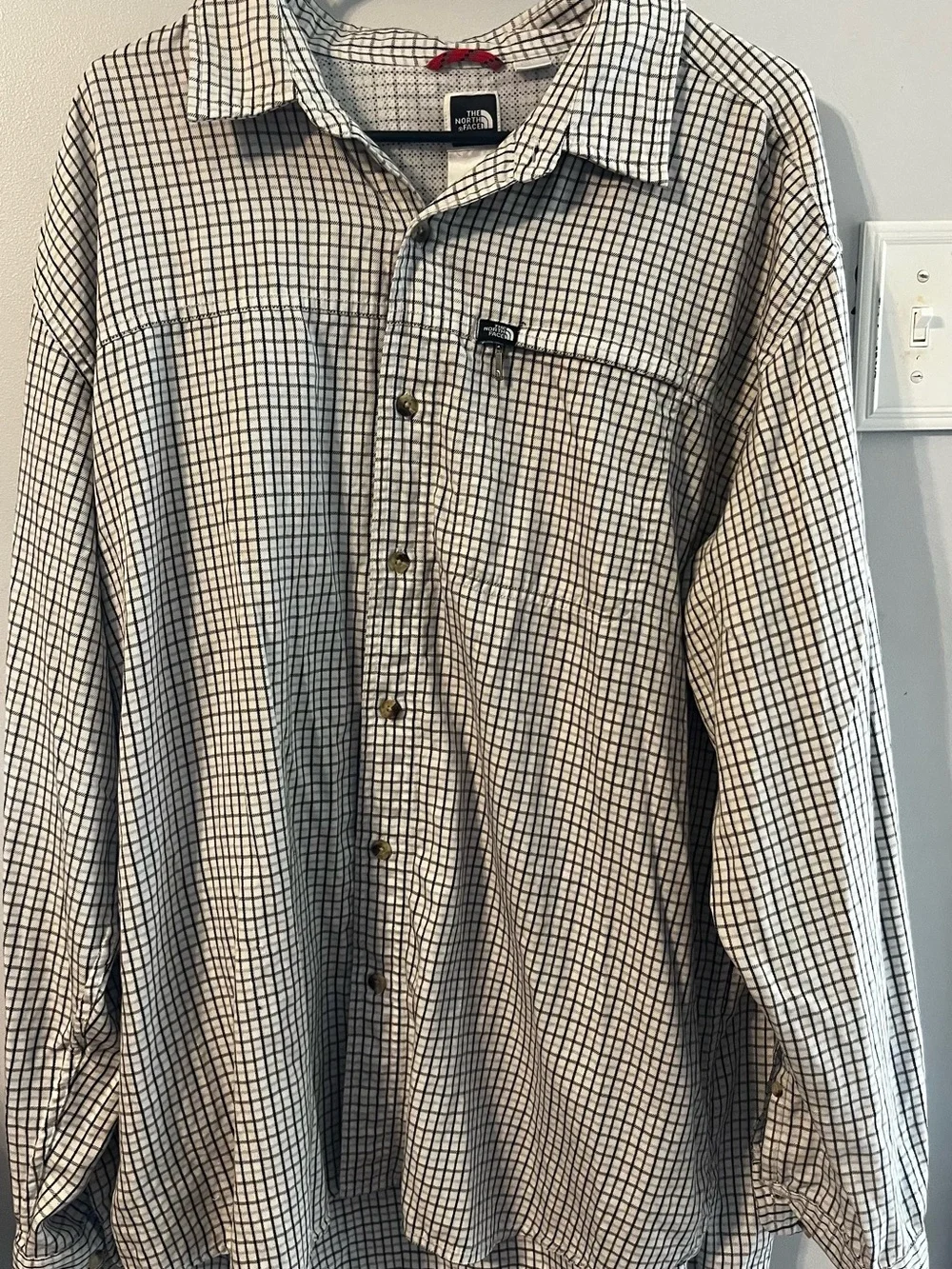 The North Face Men’s Black & White Checked Button-Down Shirt